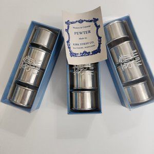 Kirk Stieff Pewter Napkin Rings In Original Boxes Set Of 12 Classic